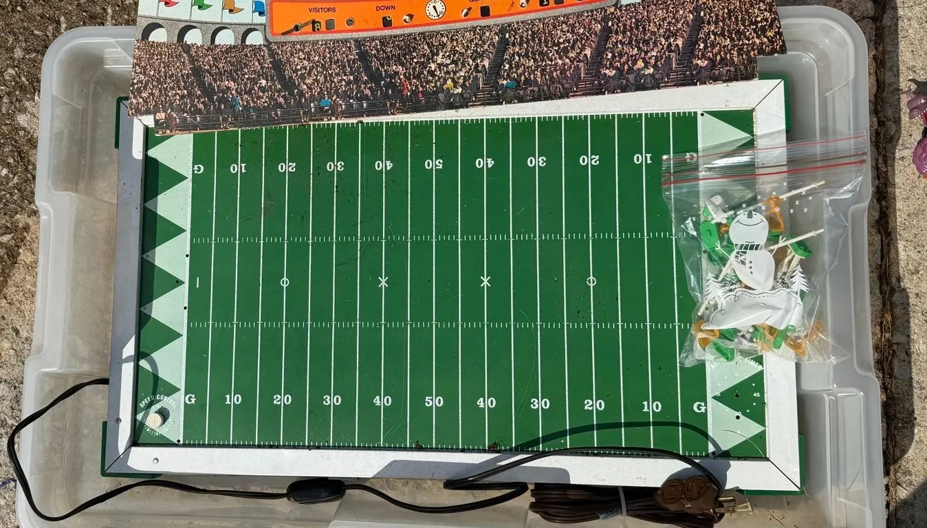 Vintage Electric Football Game Board w/ Players & Scoreboard