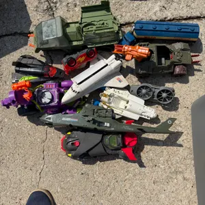 Vintage Toy Vehicle Lot – G.I. Joe, Space Shuttle, Military & Cars
