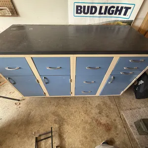 Large Metal Garage Workbench Cabinet with Drawers & Storage