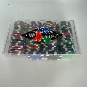Cardinal Poker Chip Set Red Blue Green Black White Casino Chips Case