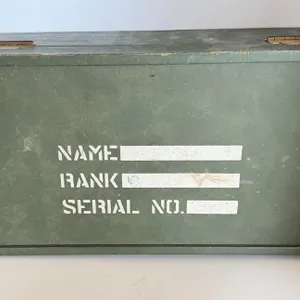 Vintage GI Joe Military Style Green Wooden Footlocker Trunk Storage Box Personalized