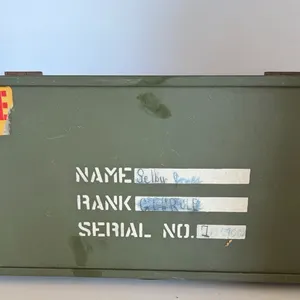 Vintage GI Joe Military Footlocker Storage Box Wooden Green Hasbro