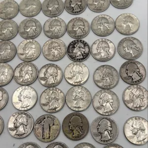 Lot of 40 Washington Quarters 1930s-1960s 90% Silver Mixed Dates