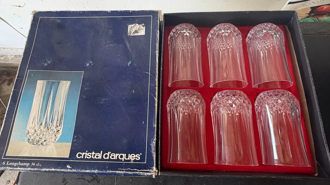 Cristal d’Arques Longchamp Crystal Tumblers – Set of 6 in Original Box