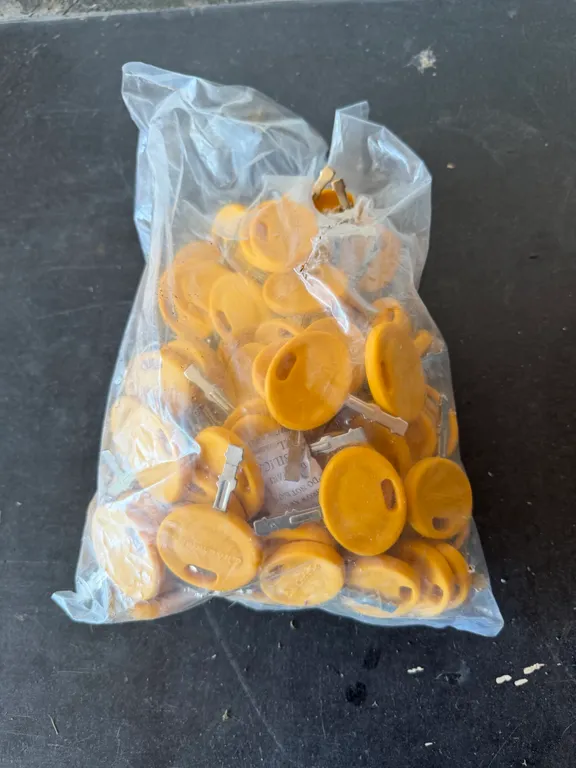 Lot of Cub Cadet Equipment Keys with Yellow Plastic Heads