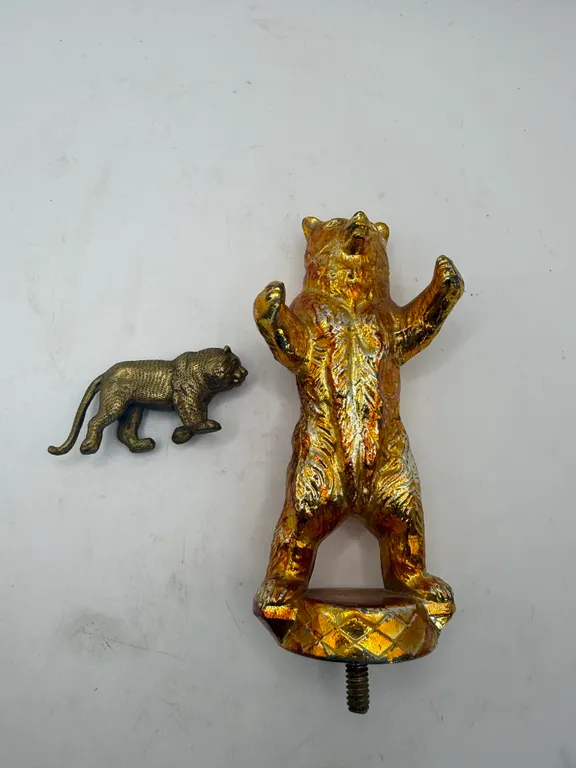 Vintage Bear & Lion Metal Figurines