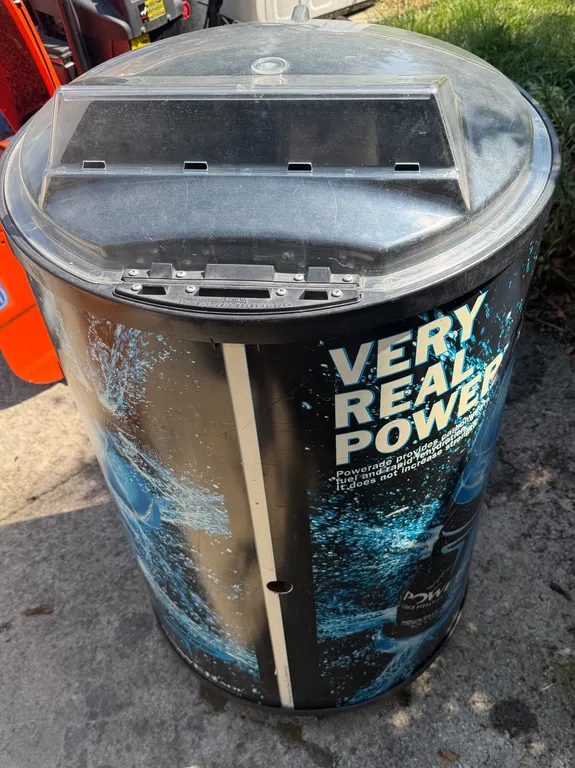 Vintage Powerade Barrel Cooler Beverage Display Merchandiser