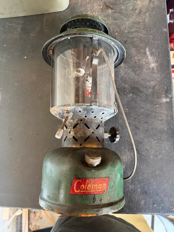 Vintage Coleman Gas Lantern Green Camping Lantern