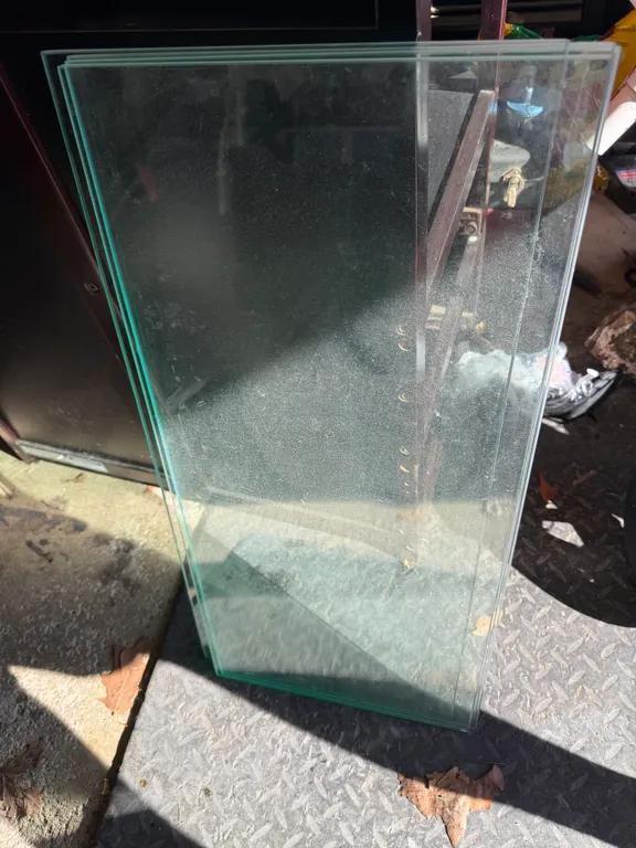 Heavy Glass Shelving Panels Lot of 4 Approx 30 x 14 In
