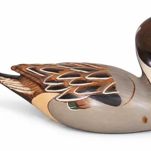 signed Ducks Unlimited "Missouri River Collection" wooden duck decoy carved by artist John Gewerth.