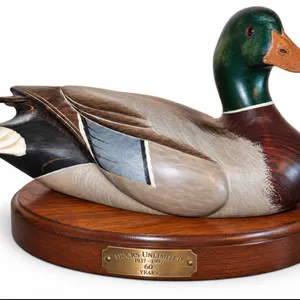 Ducks Unlimited 1937–1997 commemorative carved wooden mallard drake decoy