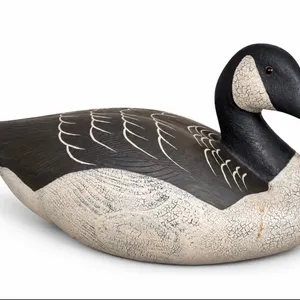 Ducks Unlimited ￼ hand-carved and painted wooden Canada goose decoy