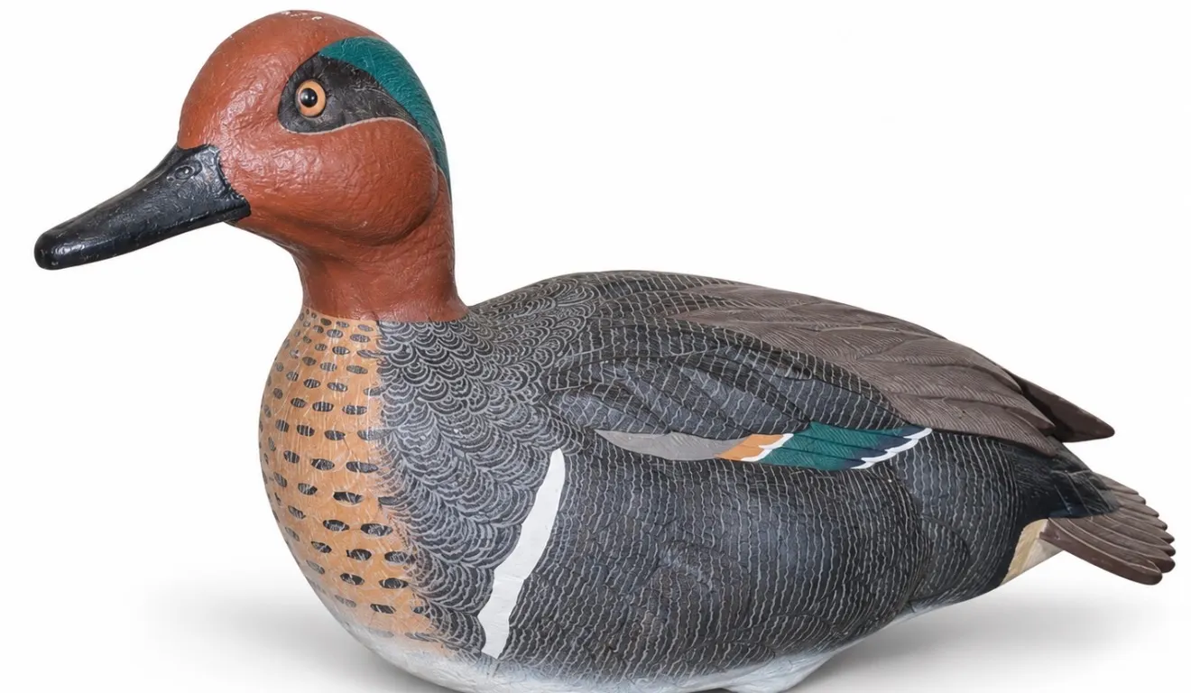 Hand Painted Relaxed Green-Winged Teal" by master carver Sam Nottleman for the Loon Lake Decoy Compa