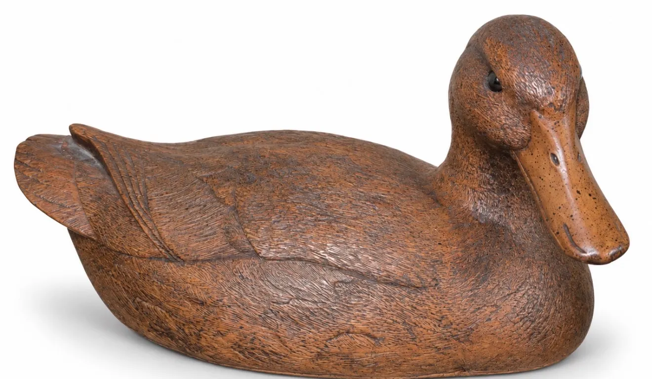 Unmarked vintage hand-carved wooden duck decoy