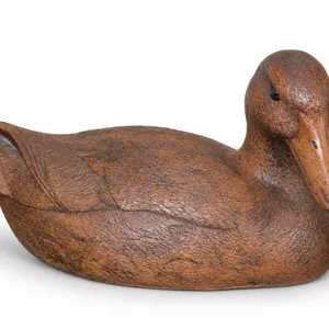 Unmarked vintage hand-carved wooden duck decoy