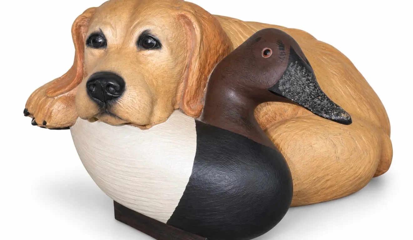 Ducks Unlimited  Practiced Pup" resin sculpture created by artist Bradford Williams.