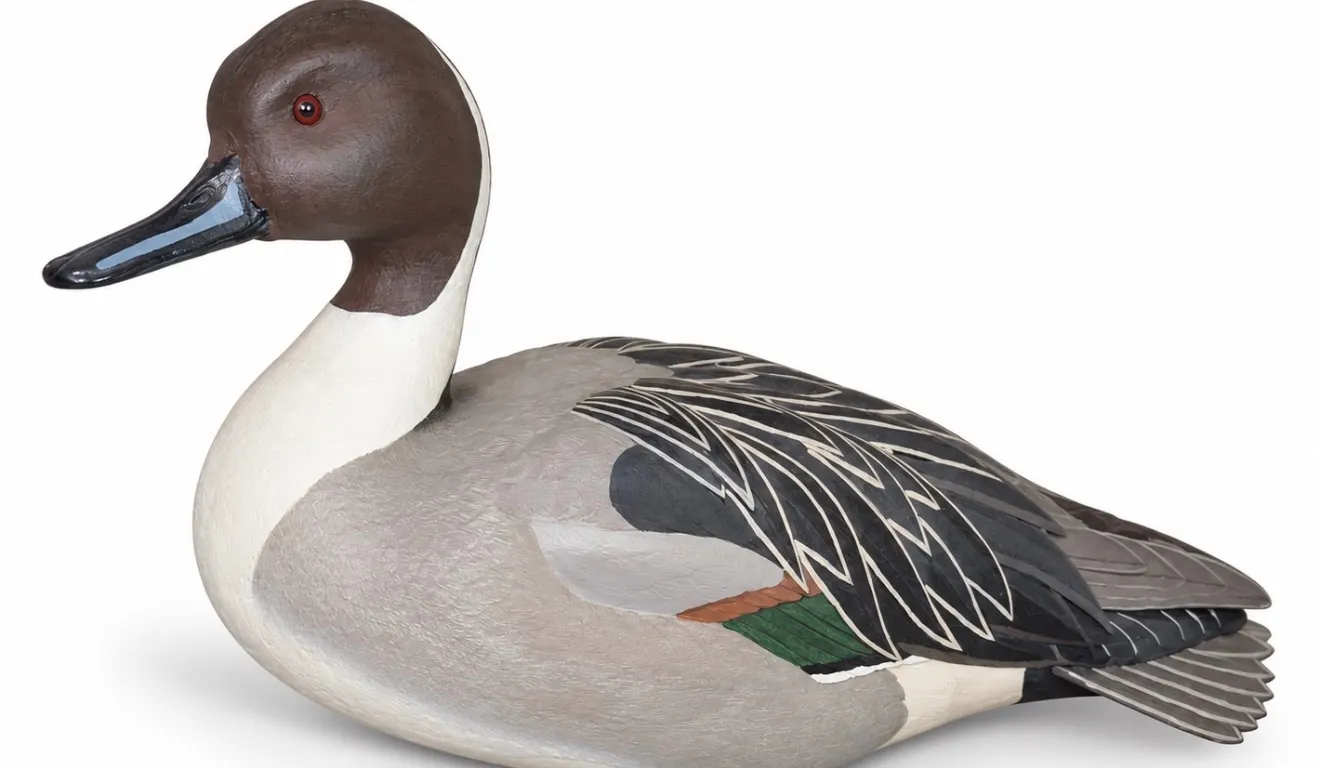 Ducks Unlimited  hand-carved and hand-painted wooden Northern Pintail drake duck decoy. signed by a