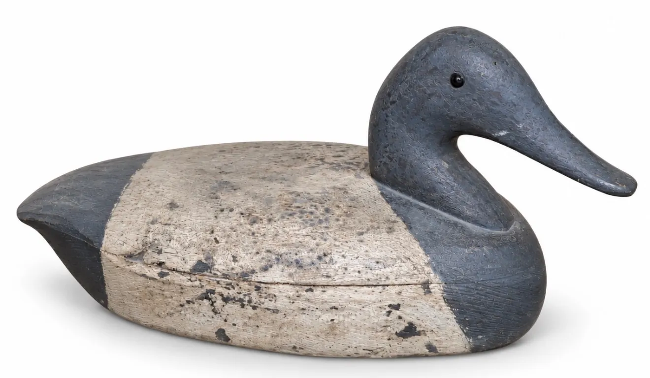 Vintage Wooden Duck decoy marked DF 