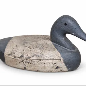 Vintage Wooden Duck decoy marked DF ￼