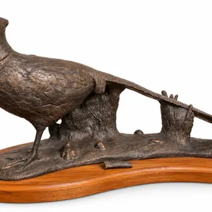 Fountain Creek Production Bronze Pheasant Sculpture Does Have Broken Tail
