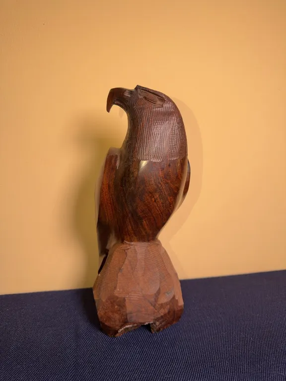 Carved Wooden Ironwood Eagle Sculpture