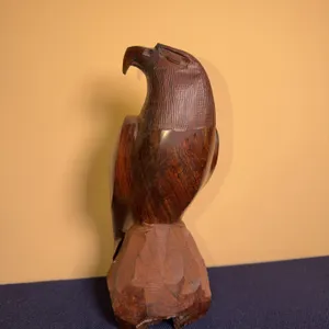 Carved Wooden Ironwood Eagle Sculpture