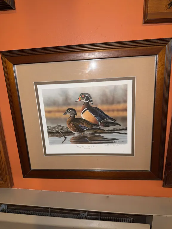 Misty Marsh Wood Ducks by Richard Clifton Signed and numbered