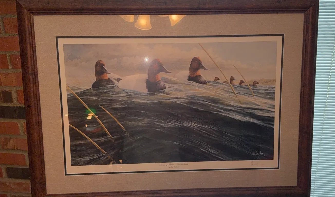 Passing Storm - Canvasbacks" by artist Ron Van Gilder.