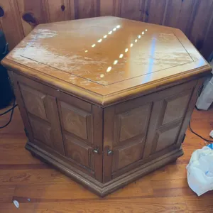 Wooden hexagon cabinet
