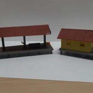 Plastic Model Train Station Platform and Office Set Taiwan ROC