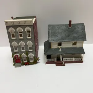 Revell 1958 Plastic Model Houses Pair: Townhouse and Farmhouse