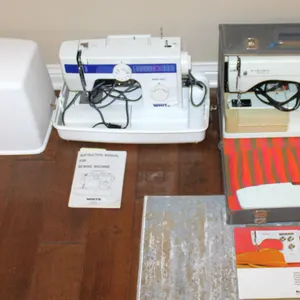 Husqvarna Viking 6030 and White 1866 Sewing Machines with Cases