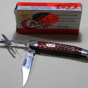 Case XX 62087SS Red Jigged Pocket Knife with Box