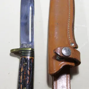 Western Stainless Steel Fixed Blade Knife with Sheath