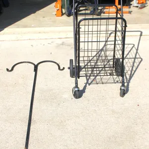 Metal Garden Cart and Shepherd's Hook Stand