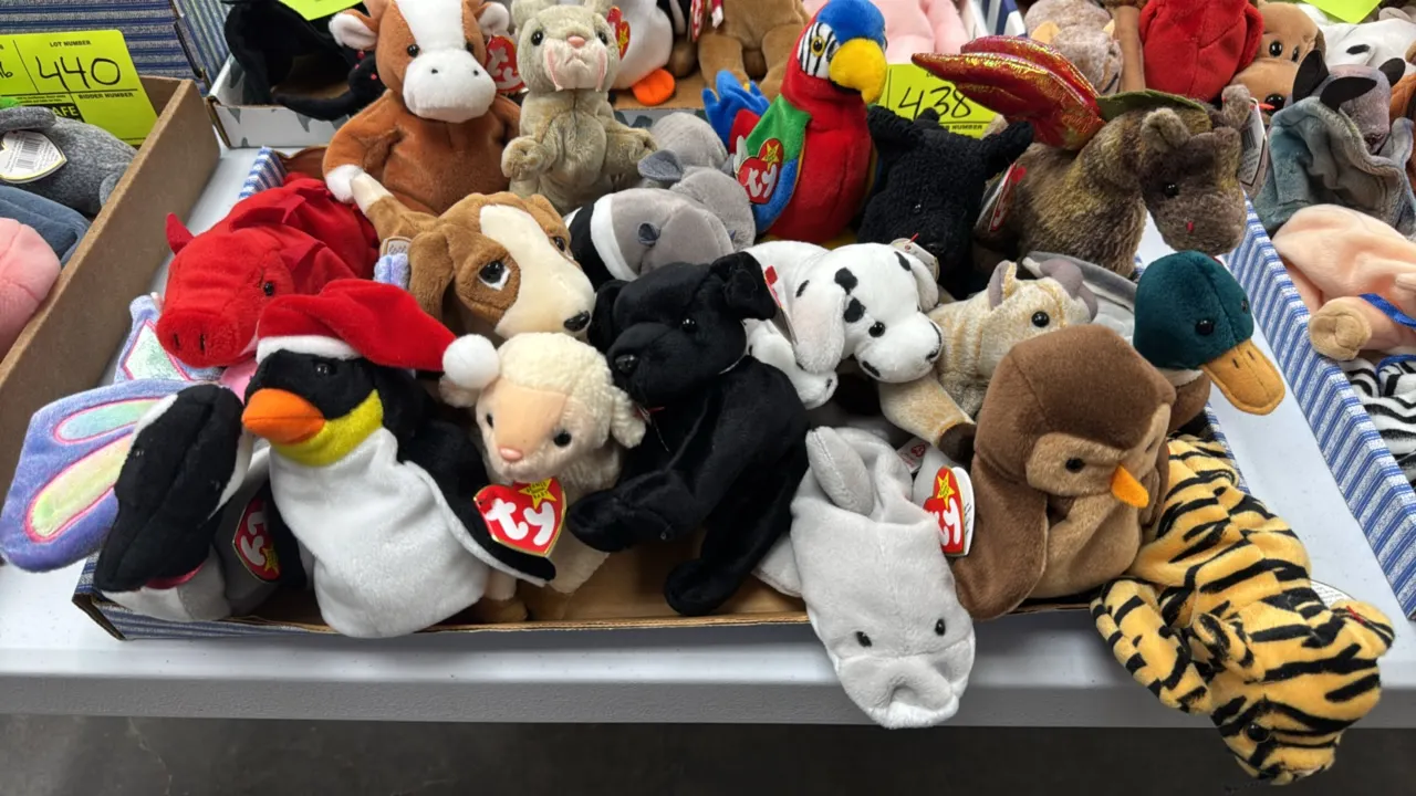 A Collection of Ty Original Beanie Babies. (Ty, 1990s) An assortment of twenty original plush Beanie Babies featuring various animals including a drag