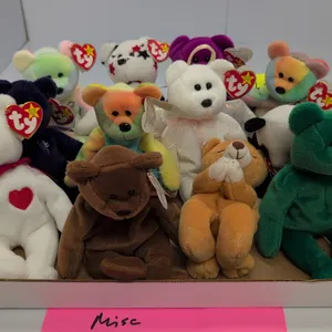 A Collection of Ty Beanie Babies Bears. (Ty, 1990s-2000s) An assortment of 12 plush bear figures, including Valentino, Erin, Halo, and Peace, each ret