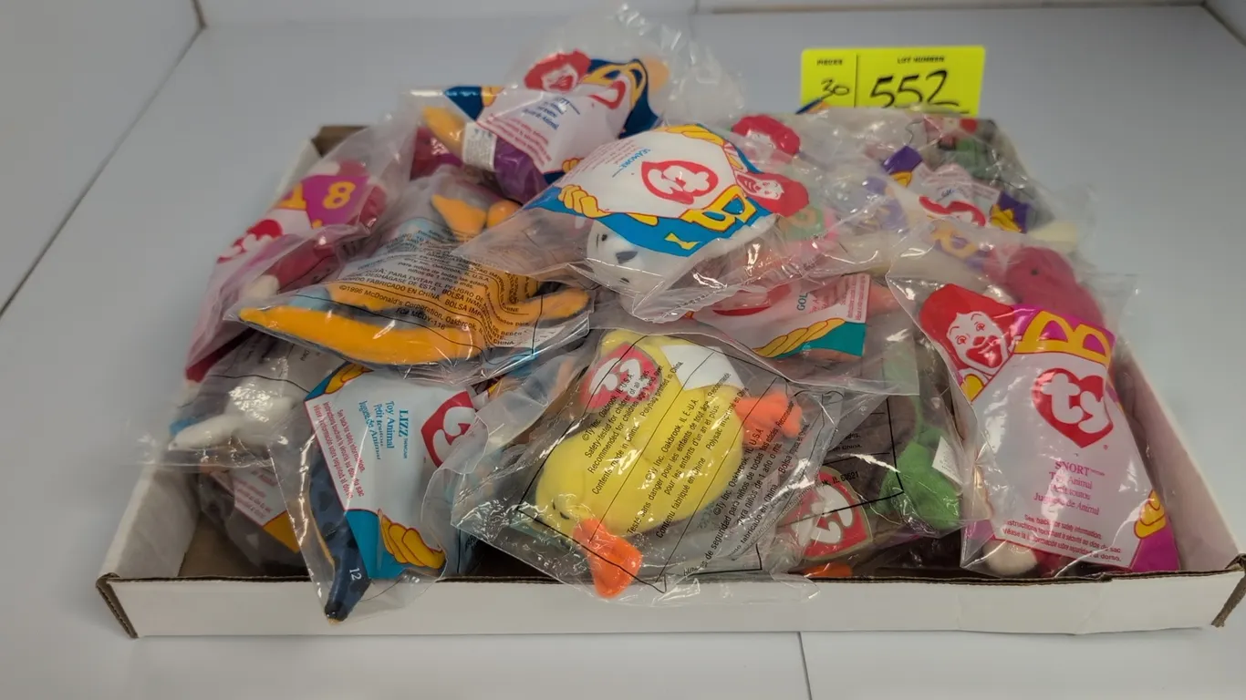 A Collection of Ty Teenie Beanie Babies. (Ty / McDonald's, 1996) A collection of McDonald's Happy Meal plush toy animals from the 1996 series, includi