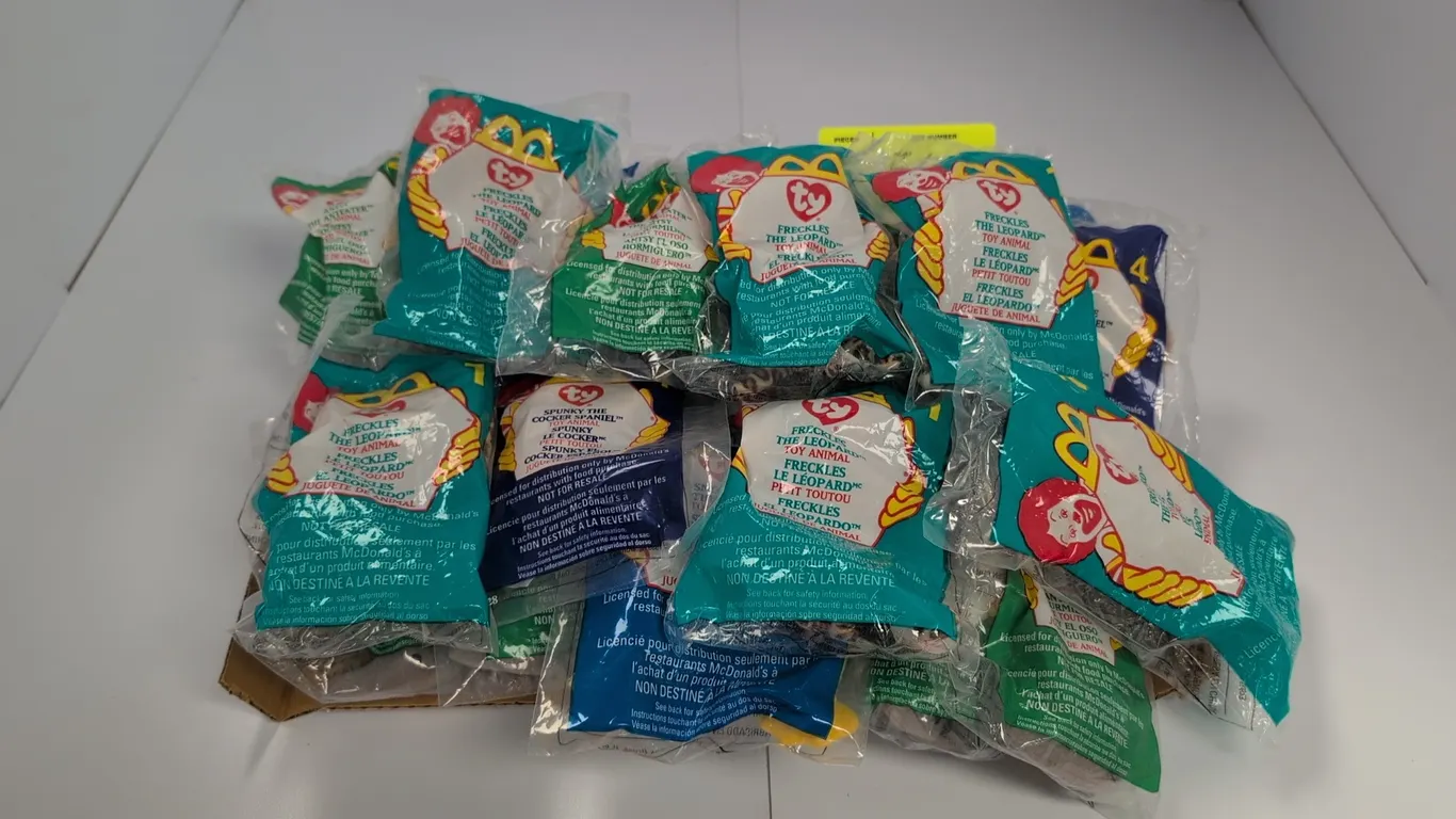 A Collection of McDonald's Ty Teenie Beanie Babies. (Ty/McDonald's, 1999) A collection of assorted plush Teenie Beanie Babies Happy Meal toys, includi