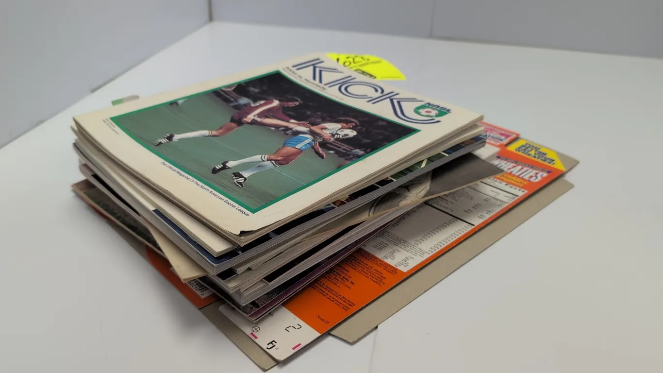 A Collection of Sports Print Ephemera. (Various, 1980s-1990s) Includes NASL KICK magazine, 1988 Maccabi Youth Games program, 1990 and 1993 U.S. Olympi