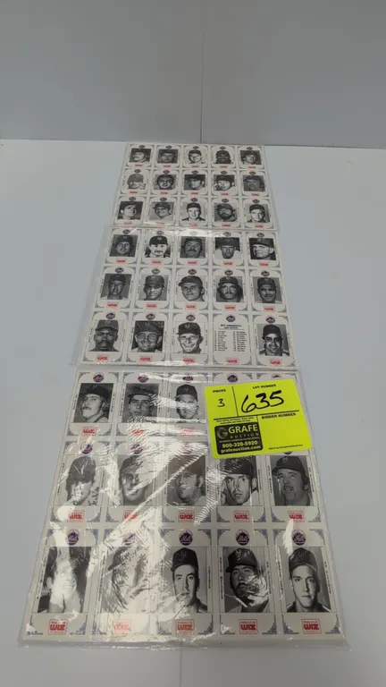 A Collection of New York Mets Commemorative Baseball Card Sheets. (The Wiz/Maxell, 1990s) Three packaged sets of perforated Mets Commemorative Card Co