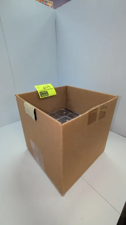 Poly card holders. Features clear rigid plastic construction with hinged design. Dimensions: 3".
