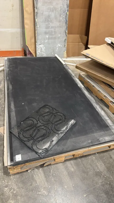 AmeriLux BLKHDPE48x96x220 HDPE plastic sheets bulk lot. Features black high-density polyethylene construction with 0.220" (nominal 1/4") thickness. Di