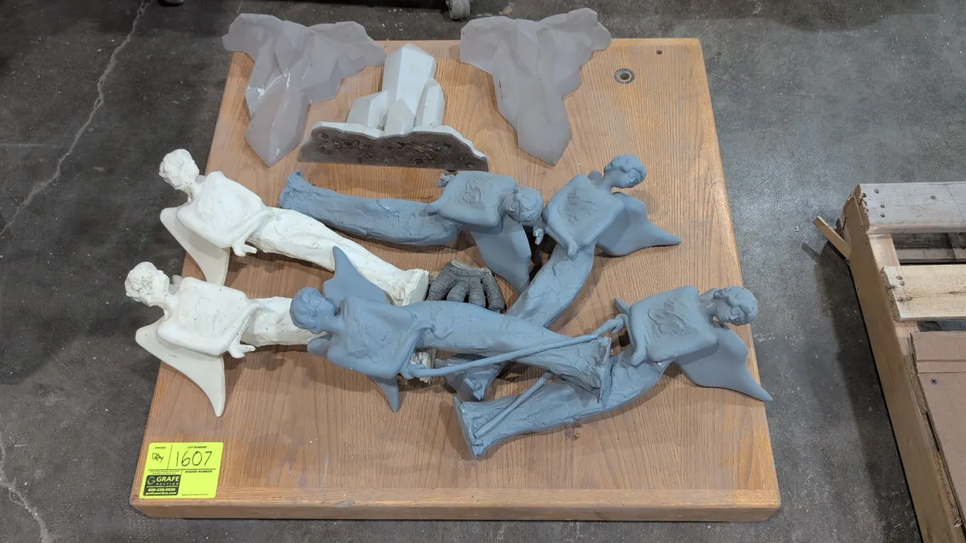 A Collection of Assorted Statues and Figures. (Various Makers) A collection of cast resin and plastic figures including cast angel figures, crystal fo