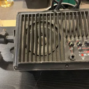 Galaxy Audio Core PA5X140 powered personal monitor speaker. Features 2-channel inputs with XLR and 1/4" jacks, 3-band EQ, front-panel controls, rear l