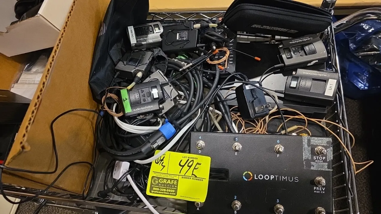 Assorted pro audio equipment package. Includes Alesis MultiMix 10 Wireless rackmount mixer, Looptimus USB MIDI foot controller, Klang:quelle 4-channel