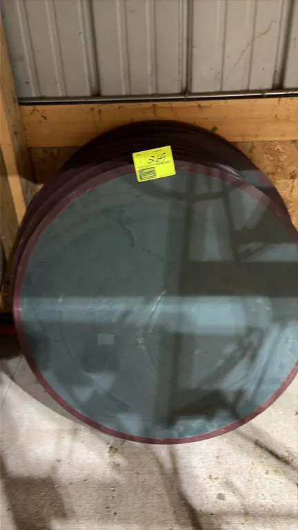 Round wood laminate table tops. Features a laminate surface with contrasting perimeter edge banding. 36" Dia. Note: Table bases are not included.