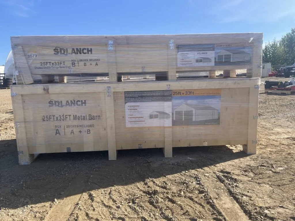 2026 Unused 25 Ft x 33 Ft Double Garage Metal Shed