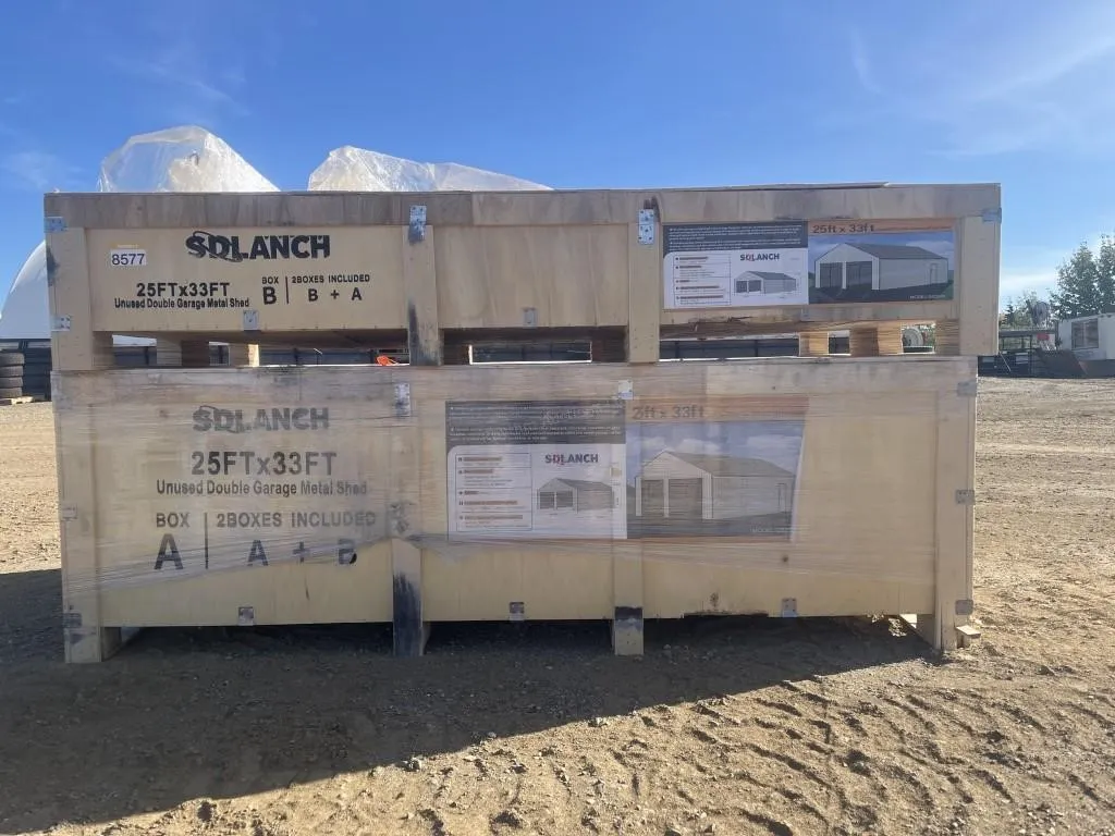 2025 Unused 25 Ft x 33 Ft Double Garage Metal Shed
