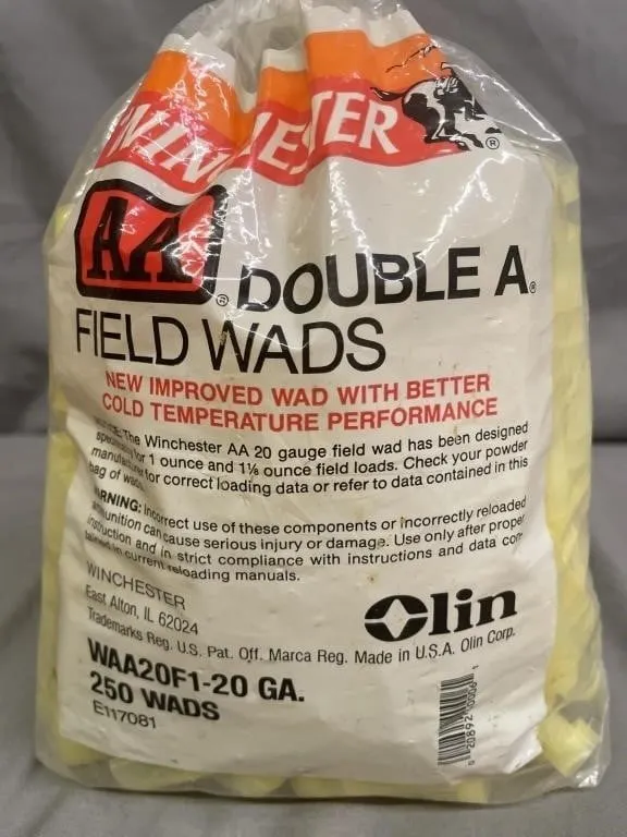 Bag of 250 Winchester AA Field Wads for 20 ga.